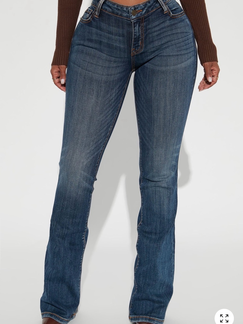Fashion Nova Women's Bootcut Jeans - Dark Blue